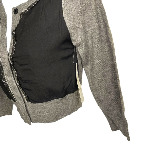 NWT ROBBI & NIKKI Women’s Grey Wool & Silk Cardigan Sz XS - Picture 3 of 5